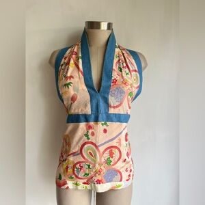 Vintage wrap halter top